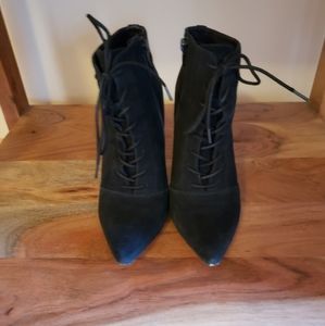 Something Navy lace up booties